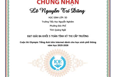 Học sinh trường Tiểu học Nguyễn Nghiêm hào hứng, tự tin tham gia kỳ thi Olympic Tiếng Anh trên internet cấp trường, năm học 2025-2026